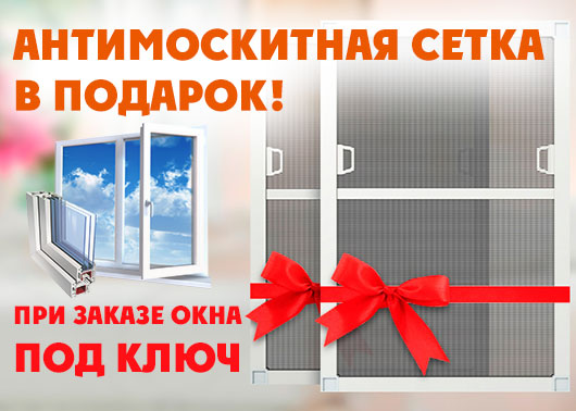 При заказе окна под ключ антимоскитная сетка в подарок!